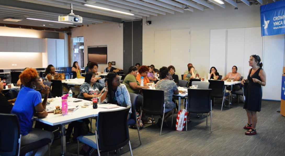 Cathy Main teaching at an early childhood alternative licensure class in July 2019